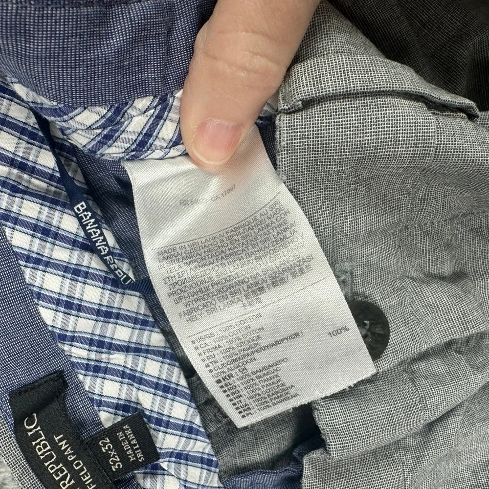 Banana Republic Kentfield Pant‎ Mens 32x32 (Fits 32x30) Gray Chino Straight